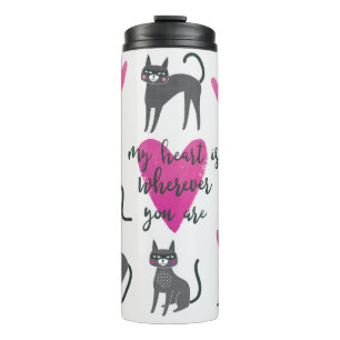 Cute cat illustration. Love lettering Thermal Tumbler