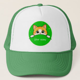Cute Cat Illustration Trucker Hat
