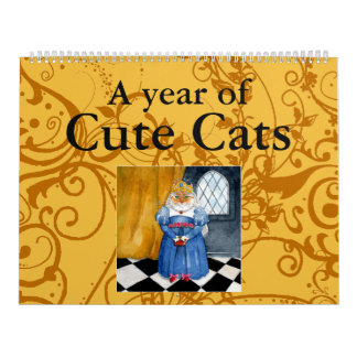 Cute cat illustrations calendar