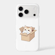 Cute Cat in a Box Kawaii Sticker Design