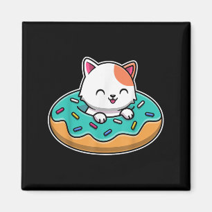 Cute Cat In A Doughnut Funny Cat Lover Doughnut Gi Magnet
