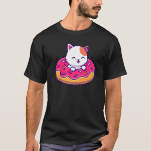 Cute Cat In A Doughnut T-Shirt