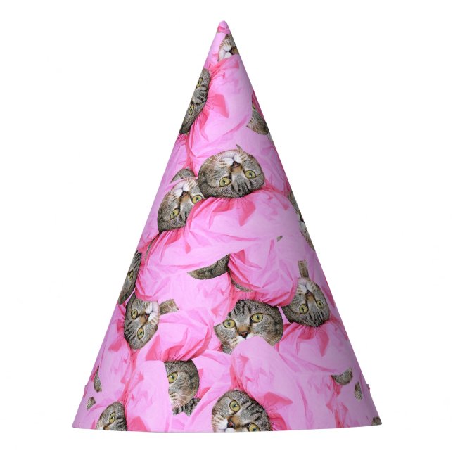 Cute Cat in a Pink Cap Pattern Random (Front)