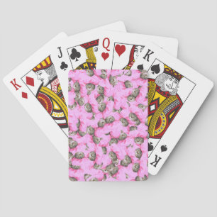 Cute Cat in a Pink Cap Pattern Random  Playing Cards