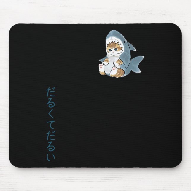 Cute Cat In A Shark Costume  Mouse Pad (Front)