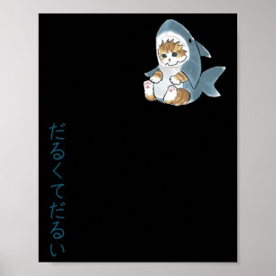 Cute Cat In A Shark Costume Poster