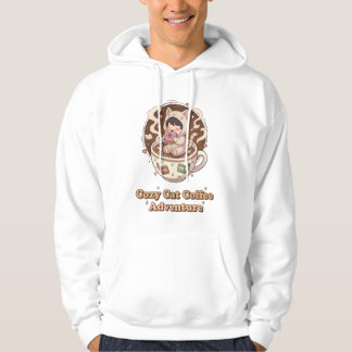 Cute Cat in Coffee Cup - Cozy Adventure Hoodie