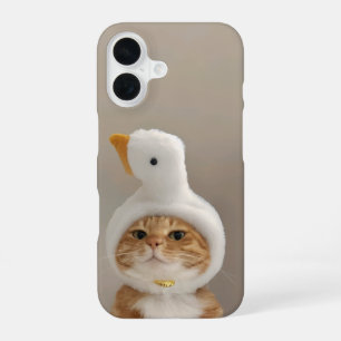 Cute Cat in Duck Hat iPhone 16 Slim Fit Case