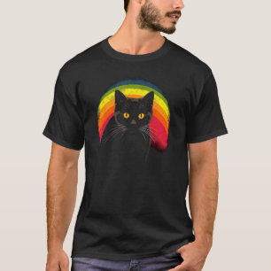 cute Cat in Front of Rainbow cats catowner 12 T-Shirt