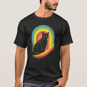cute Cat in Front of Rainbow cats catowner 13 T-Shirt