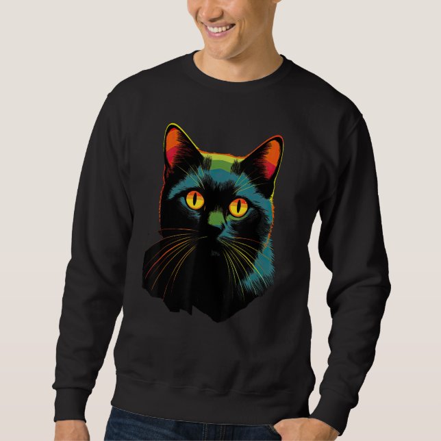 cute Cat in Front of Rainbow cats  catowner 18 Sweatshirt (Front)