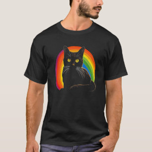 cute Cat in Front of Rainbow cats catowner 8 T-Shirt