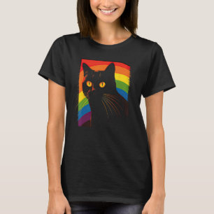 cute Cat in Front of Rainbow cats catowner 9 T-Shirt