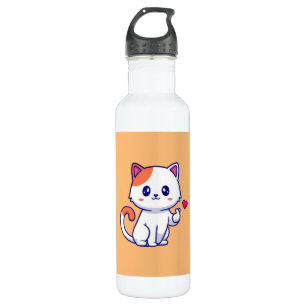 Cute Cat in Love Sign Hand-57577 710 Ml Water Bottle