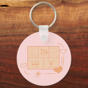 Cute Cat "In LuV" Keychain