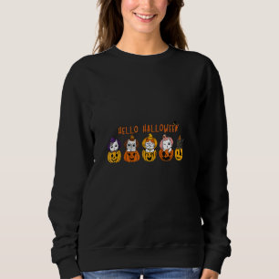 Cute Cat In Pumpkin Halloween Sweatshirt