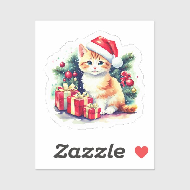 Cute Cat In Santa Hat  (Sheet)