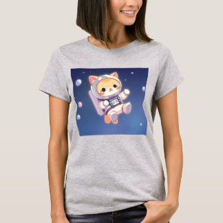 Cute cat in Space anime style T-Shirt
