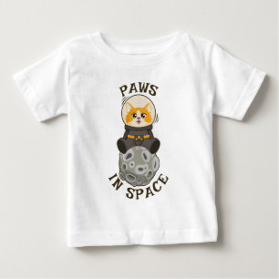 Cute Cat in space Cat Astronaut Cosmic animal Moon Baby T-Shirt
