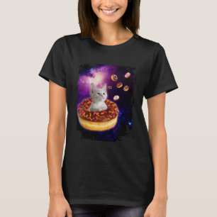 Cute Cat Inside Donut in Space Boys Girl  Kitty in T-Shirt