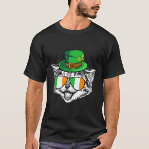 Cute Cat Irish Flag St Patrick's Day Ireland Men W T-Shirt