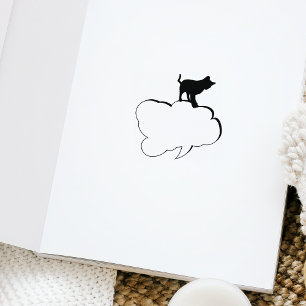 Cute Cat Journal Rubber Stamp
