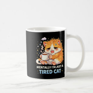 Cute Cat Kawaii Anime Funny Introvert Tired Kitty Coffee Mug