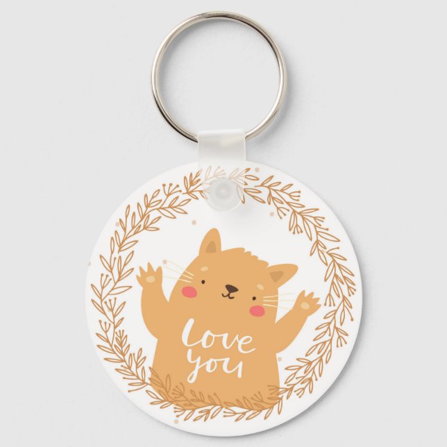 Cute Cat Key Ring (Front)