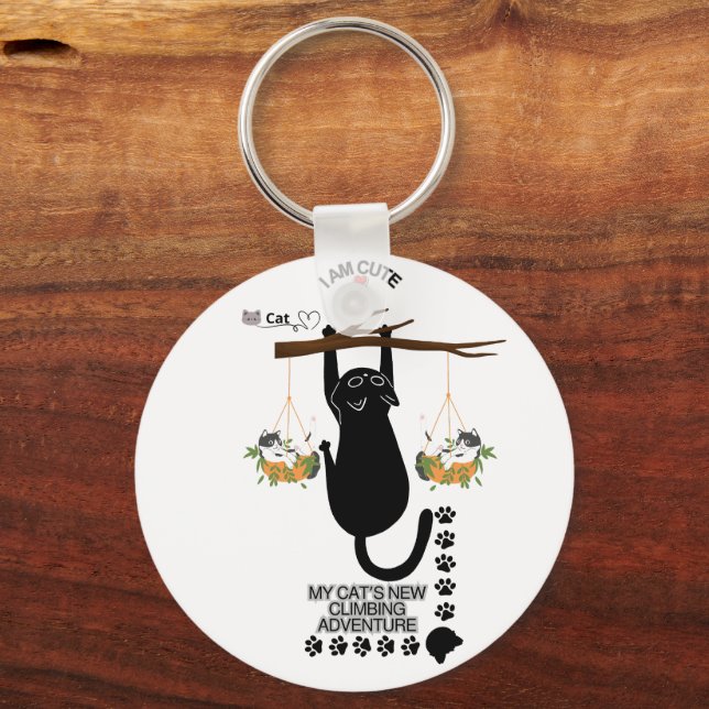 Cute Cat Keychain | Adorable Kitty Accessory (Back)