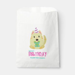 Cute Cat Kid's Birthday Party Favour Bag