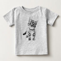 Cute cat kitten | black graphic pen