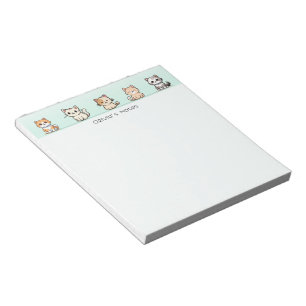 Cute Cat Kitten colourful gradient Personalised  Notepad