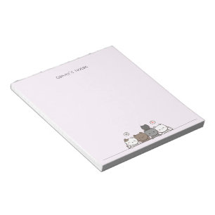 Cute Cat Kitten colourful gradient Personalised  Notepad