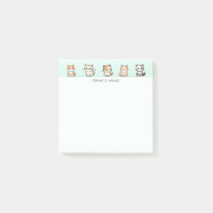 Cute Cat Kitten colourful gradient Personalised  Post-it Notes