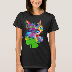 Cute Cat kitten Colourful St Patricks Day kids T-Shirt