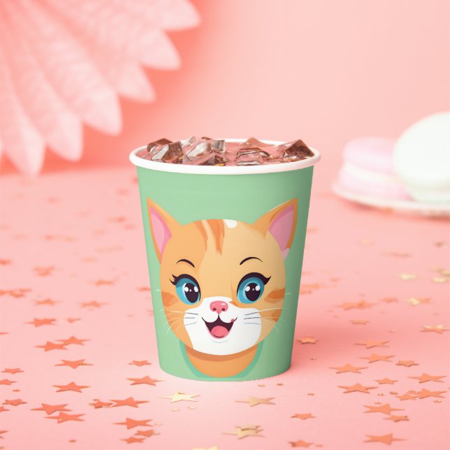 Cute cat kitten Face pet animals Birthday Party  Paper Cups (Insitu)
