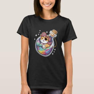 Cute Cat Kitten Mermaid Pirate Halloween Party Gir T-Shirt