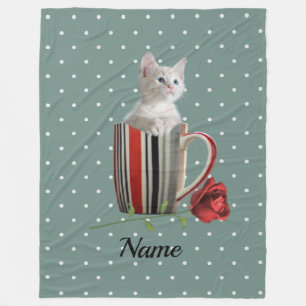 Cute Cat Kitten Pet Lovers Gift Fleece Blanket