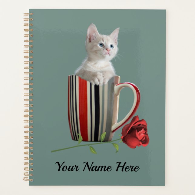 Cute Cat Kitten Pet Lovers Gift  Planner (Front)