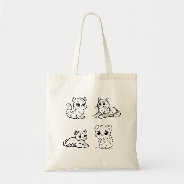 Cute cat, kitten, pet tote bag (Front)