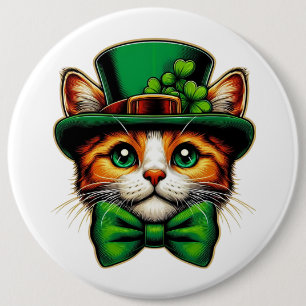 Cute cat/kitten Saint Patrick's Day 6 Cm Round Badge