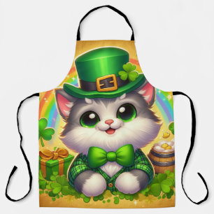 Cute cat/kitten Saint Patrick's Day Apron