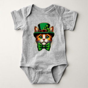 Cute cat/kitten Saint Patrick's Day Baby Bodysuit