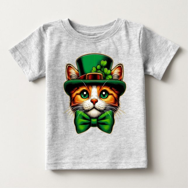 Cute cat/kitten Saint Patrick's Day  Baby T-Shirt (Front)