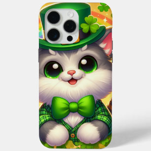 Cute cat/kitten Saint Patrick's Day iPhone 15 Pro Max Case