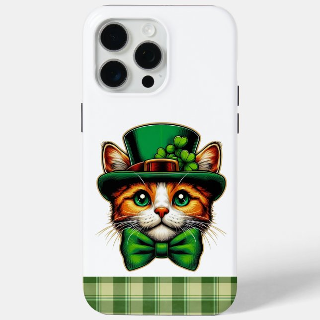 Cute cat/kitten Saint Patrick's Day  Case-Mate iPhone Case (Back)