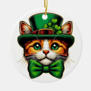 Cute cat/kitten Saint Patrick's Day  Ceramic Ornament