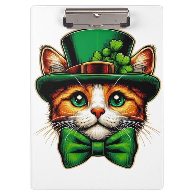 Cute cat/kitten Saint Patrick's Day  Clipboard (Front)