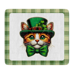 Cute cat/kitten Saint Patrick's Day Cutting Board