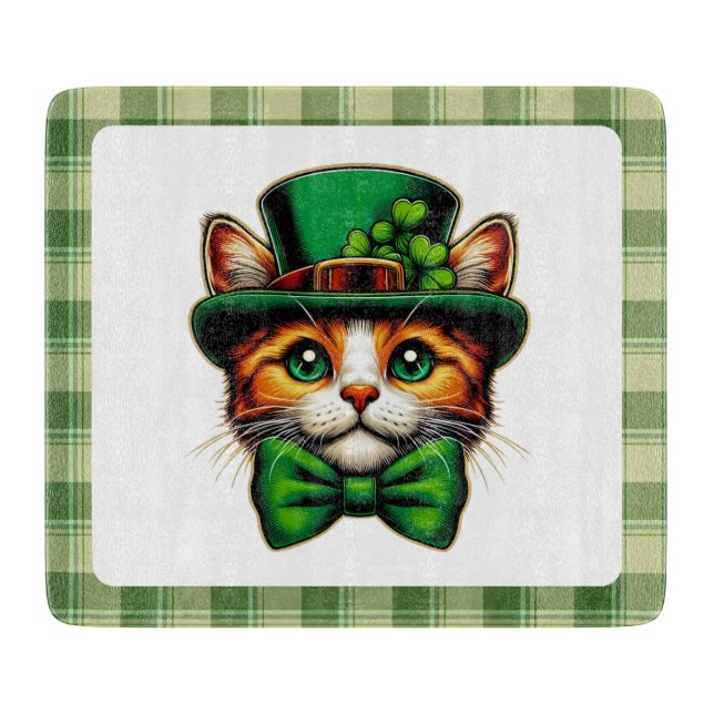 Cute cat/kitten Saint Patrick's Day  Cutting Board (Front)